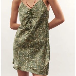 Zara satin paisley printed mini dress